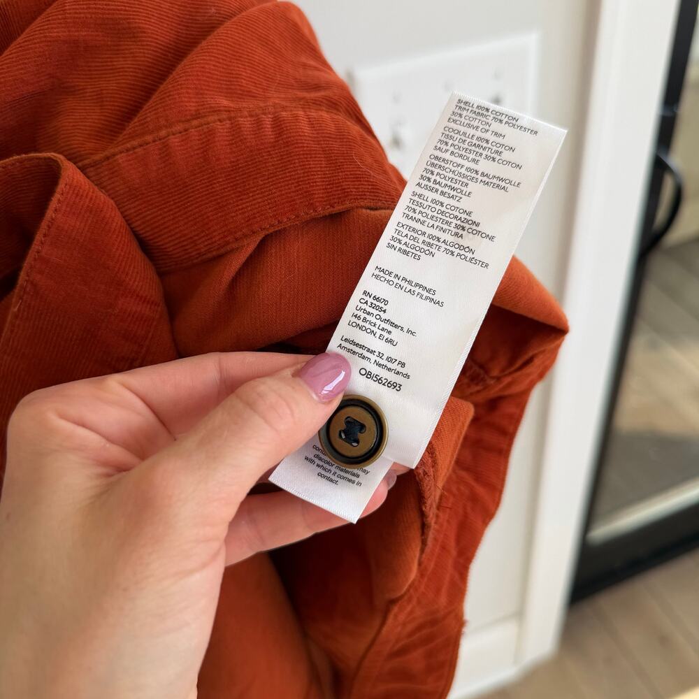 Anthropologie Pilcro Corduroy Button Front Long Sleeve Duster Jacket S - Picture 11 of 12